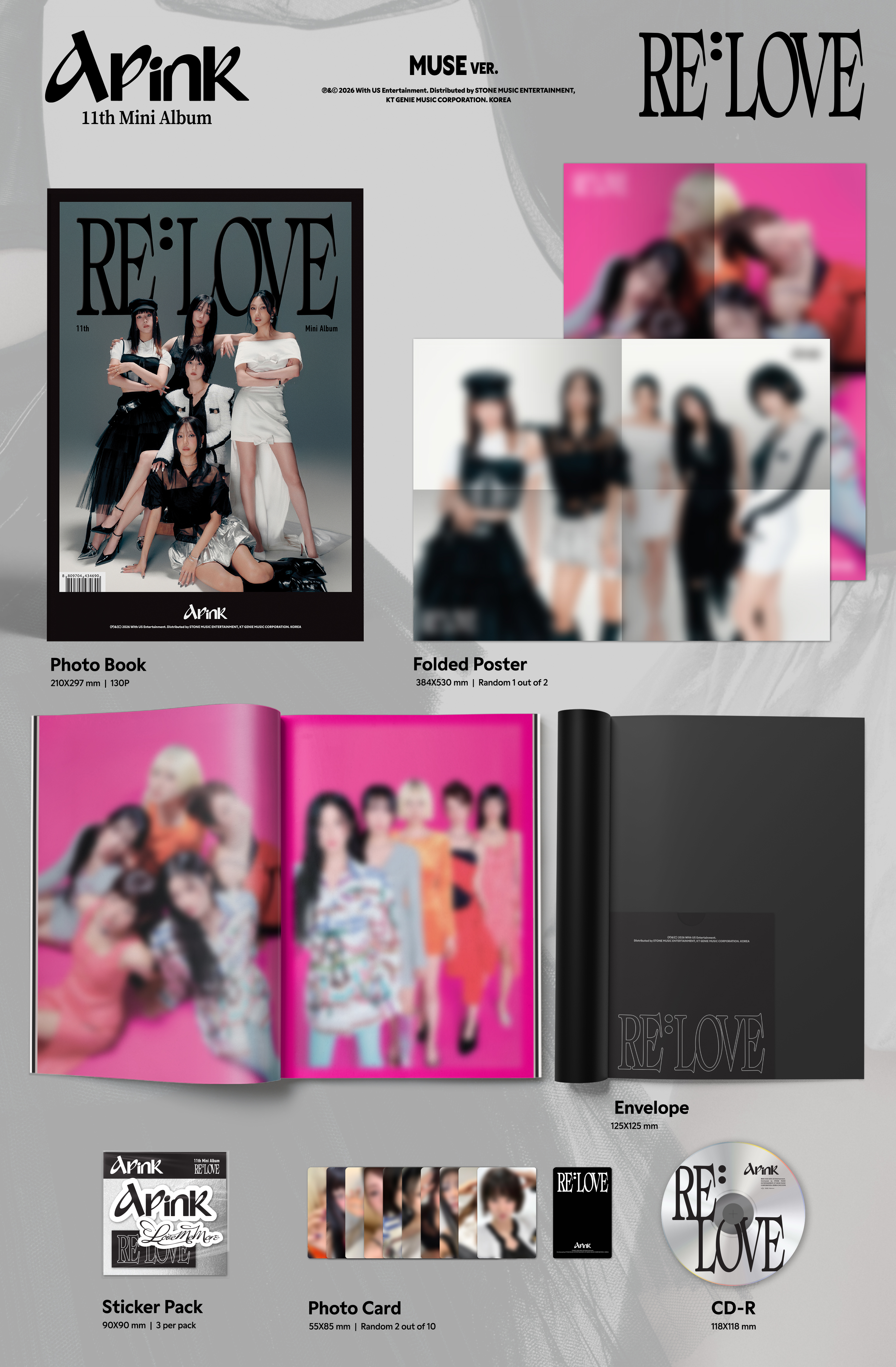 Apink アルバム シーグリ セット 2022 2025 %% 260125) Apink | RE : LOVE [EVENT-2 1:1 ROCK PAPER SCISSORS EVENT