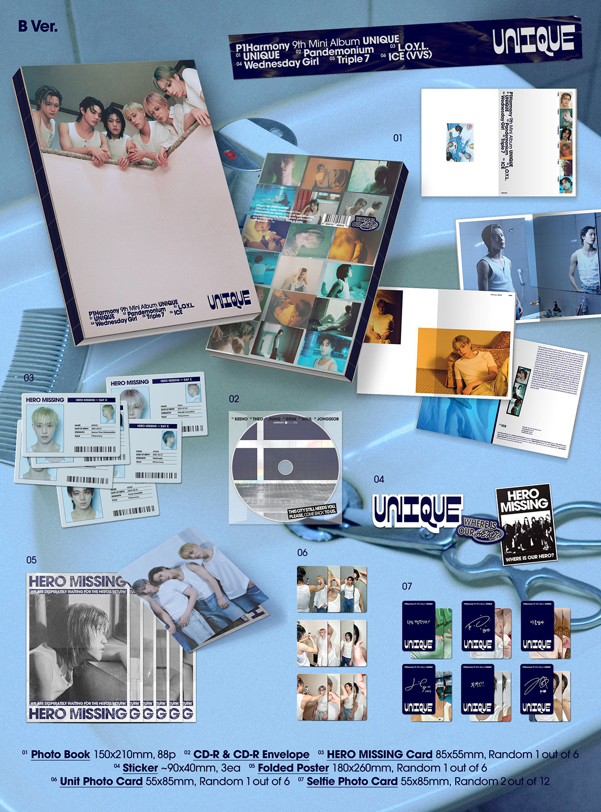 K-MONSTAR POB) P1Harmony | 9th Mini Album | UNIQUE (Photobook Ver