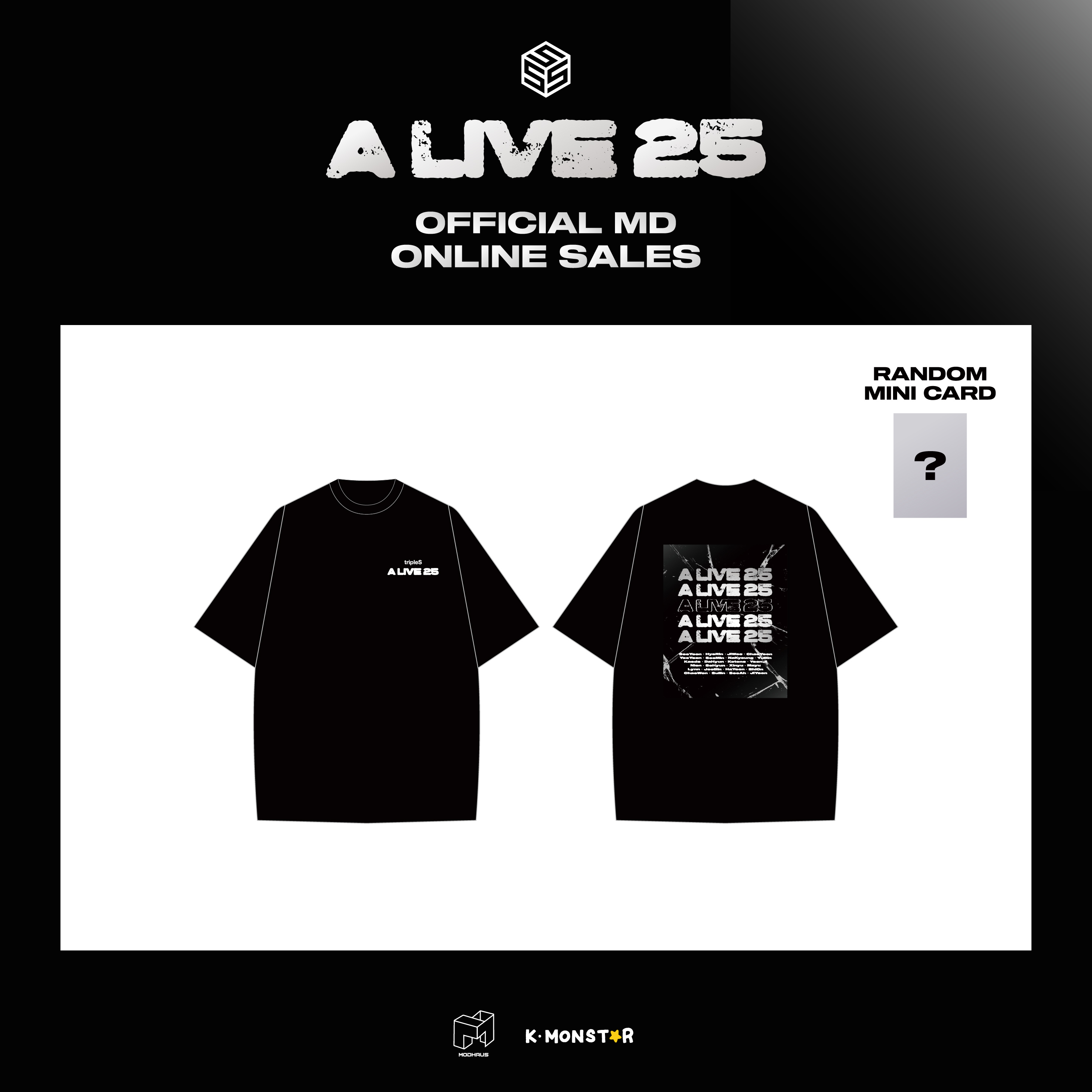 tripleS | A Live 25 OFFICIAL MD ONLINE SALES | T-SHIRT | K-MONSTAR
